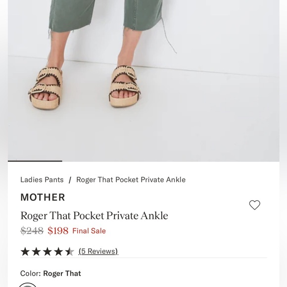 MOTHER Ankle Cropped Jeans in Sage - Picture 6 of 16